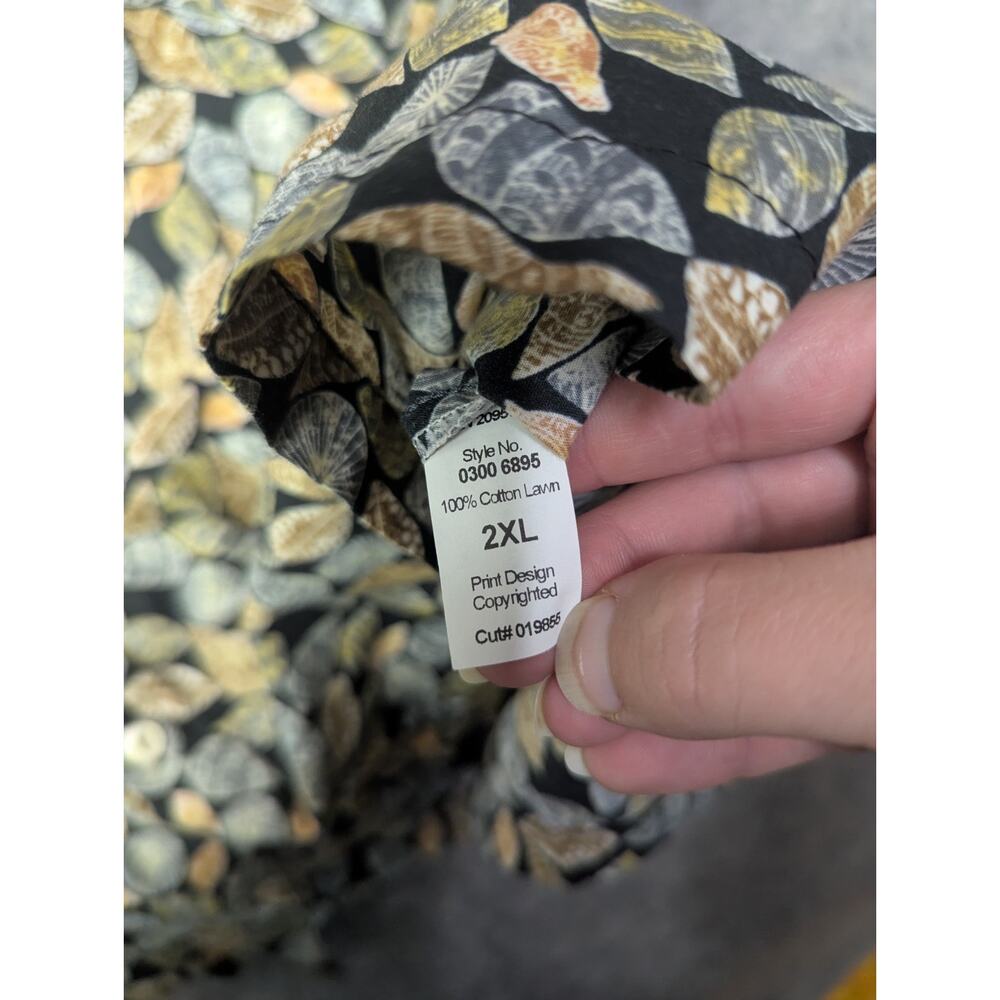 Tori Richard Sea Shells Cotton Lawn Button Shirt Mens 2XL Pocket Made In USA - Picture 6 of 7